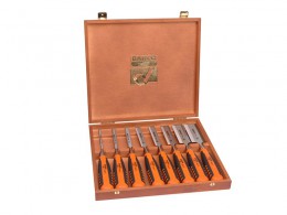 BAHCO 424PS8  Bevel Edge Chisel Set of 8: 6, 10, 12, 16,  18, 25, 32 & 38mm Wooden Box £84.95